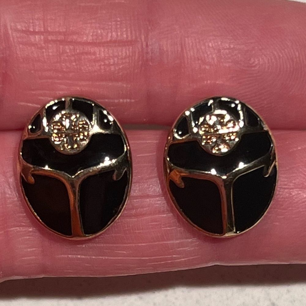 Tory Burch Beetle Black with Gold EUC